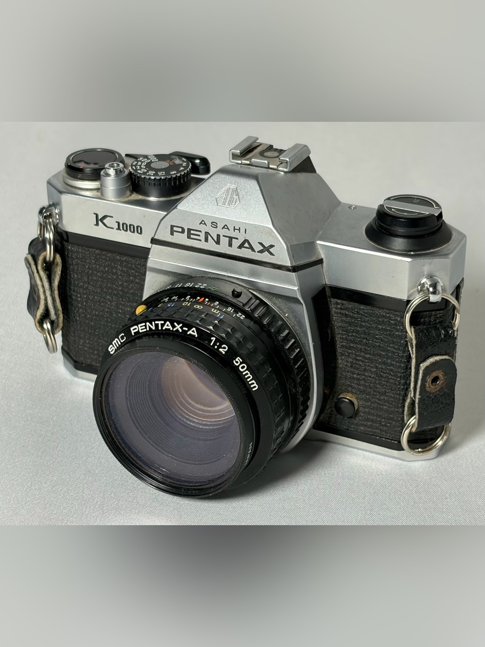 Vtg Asahi Pentax K1000 35mm SLR Film Camera SMC Pentax-A 50mm Manual Focus Lens